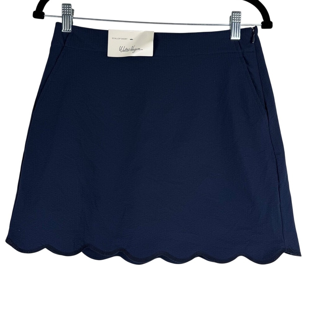 NEW‎ Walter Hagen Scallop Skort Golf Athletic Moisture Wicking Navy Blue Size 2